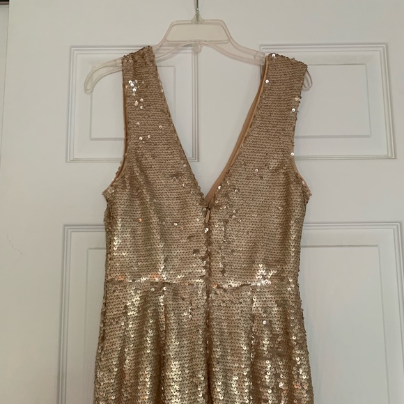 Lulu’s Blush Pink Sequins Long Maxi Dress Wedding Formal Tank Sleeveless - Picture 4 of 8